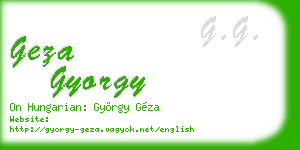 geza gyorgy business card